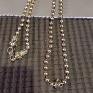 King Baby Studio custom 5mm ball bead chain with crown clasp 925 sterling silver